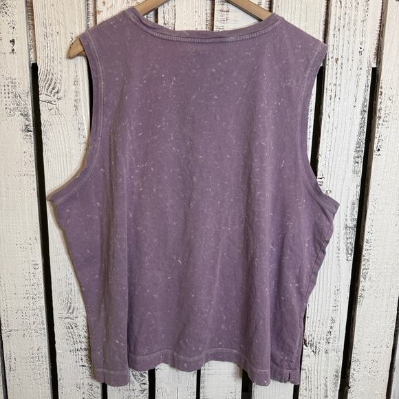 Old Navy Don’t Worry Beach Happy Pocket Tank Top Women XXL Purple Grunge 90sVibe - Picture 7 of 11